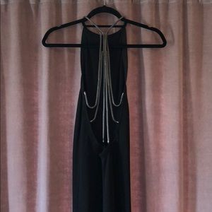 Zara Knit Open Back Black Midi Dress